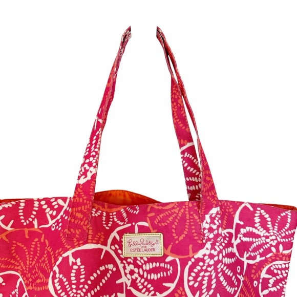 Lilly Pulitzer for Estée Lauder Pink Sand Dollar Print Tote Bag - Picture 3 of 8